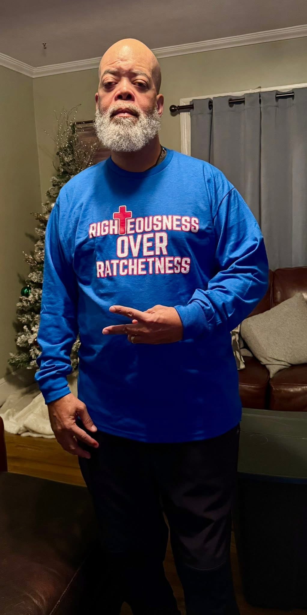 RIGHTEOUSNESS OVER RACHETNESS LONG SLEEVE (ADULTS)