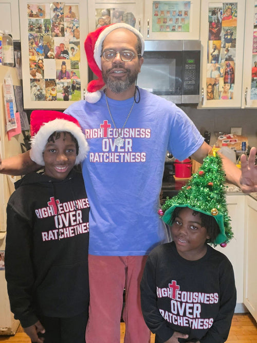 RIGHTEOUSNESS OVER RACHETNESS (KIDS) LONG SLEEVE SHIRT