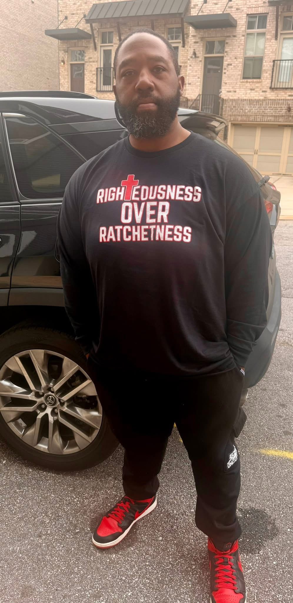 RIGHTEOUSNESS OVER RACHETNESS LONG SLEEVE (ADULTS)